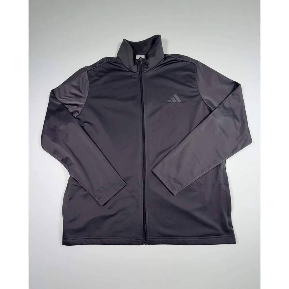 Adidas Jacket Mens XL Gray Tricot Full Zip Track Lightweight Athletic KD3631